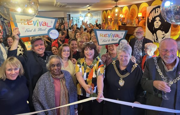Ribbon cutting photo from the launch of Revival Food and Mood in Apirl 2023