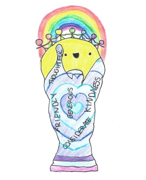 An illustration by Alina Sebin, 11, of St Bartholomew’s Roman Catholic Primary School, will be turned into the trophy for the Kent Kindness Champion to be presented at the awards.
