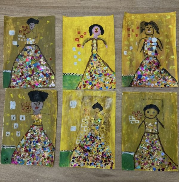 A series of six pieces of artwork from the group that was inspired by Austrian painter Gustav Klimt