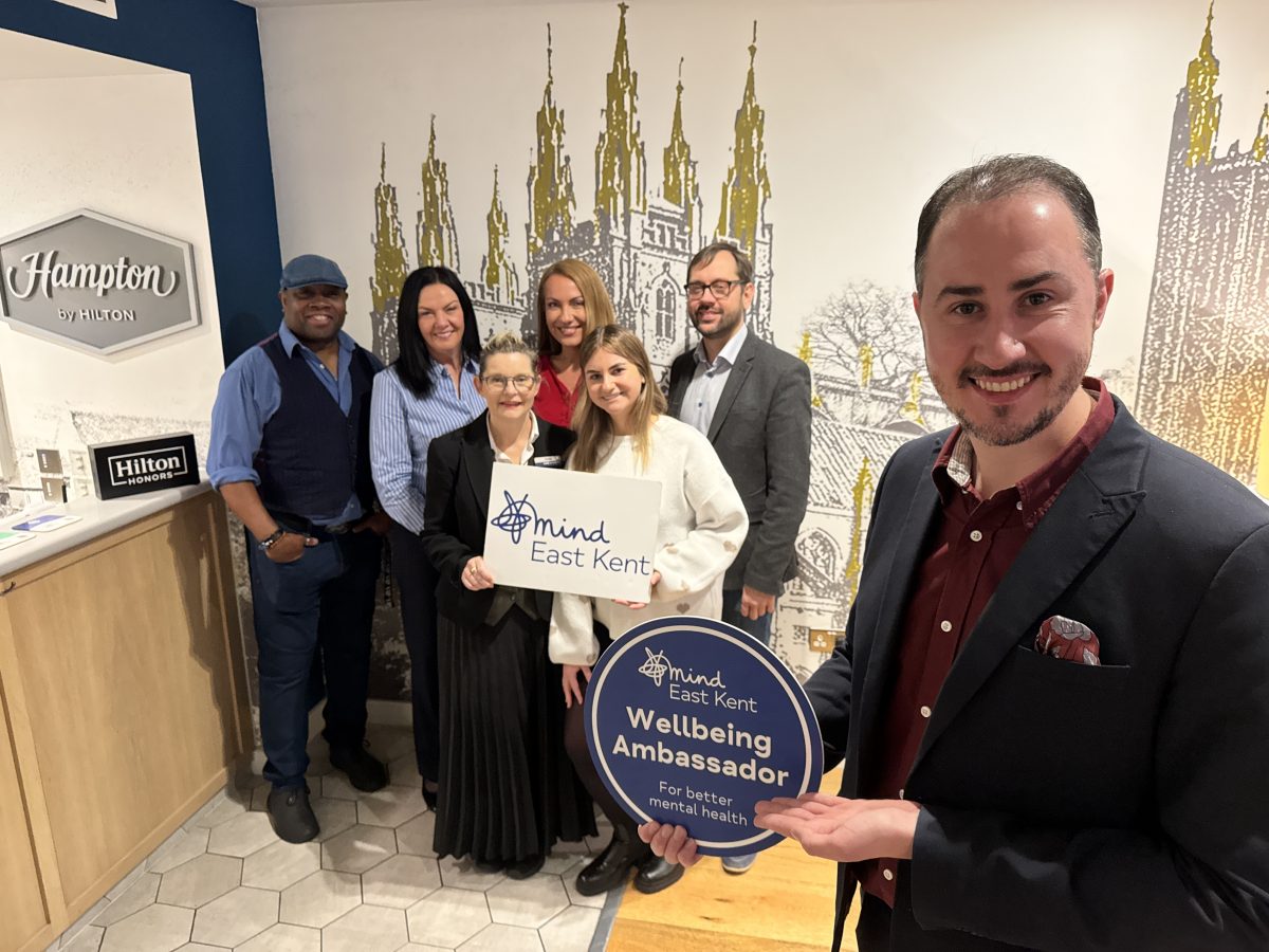 Jon Baker and team at Hampton by Hilton Canterbury announce East Kent Mind as their Charity of the Year